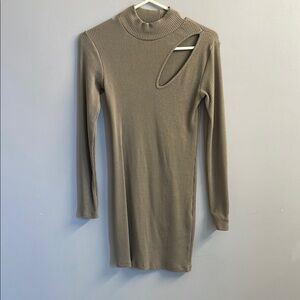 Zara Mini Cut Out Ribbed Dress